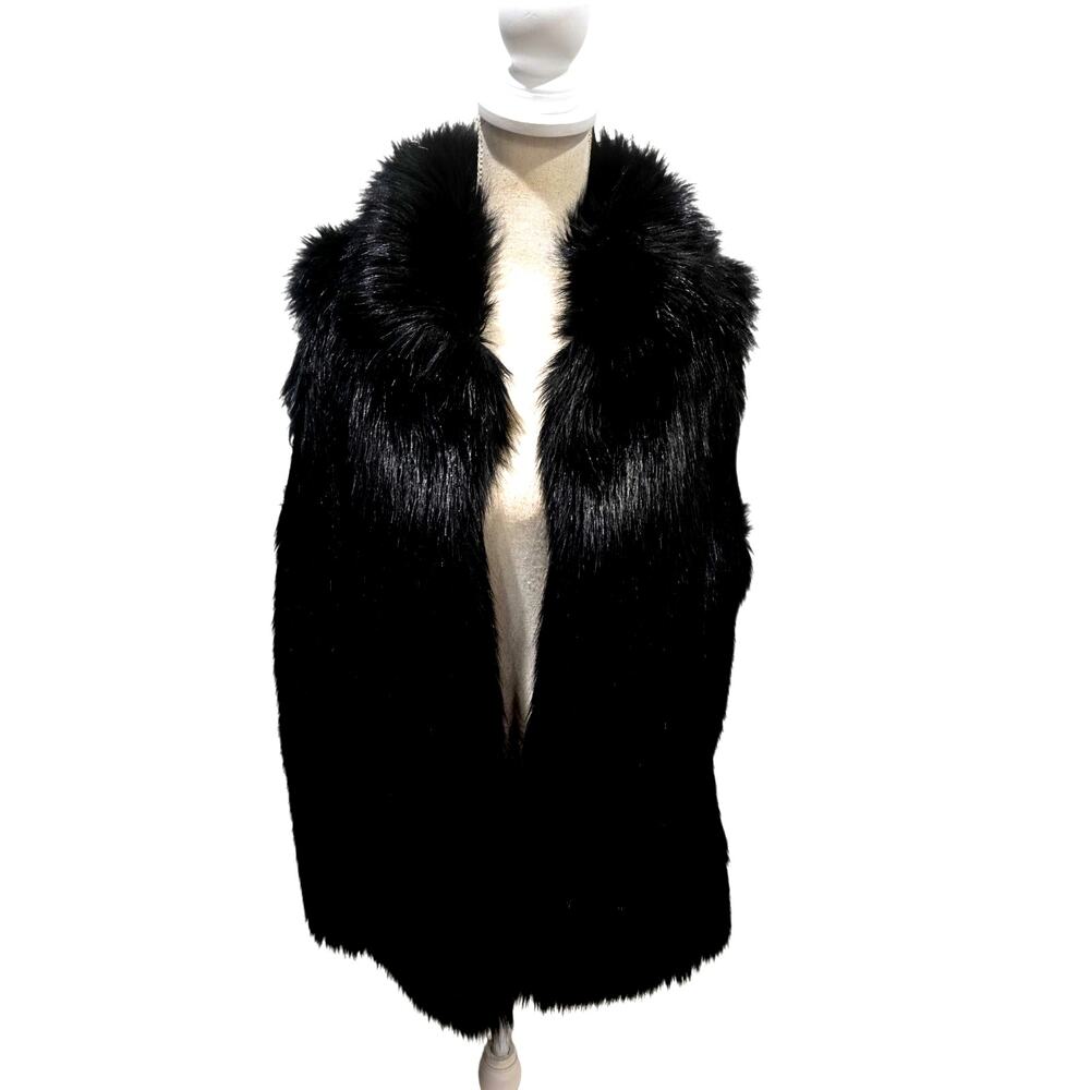 Calvin Klein Black Faux Fur Vest